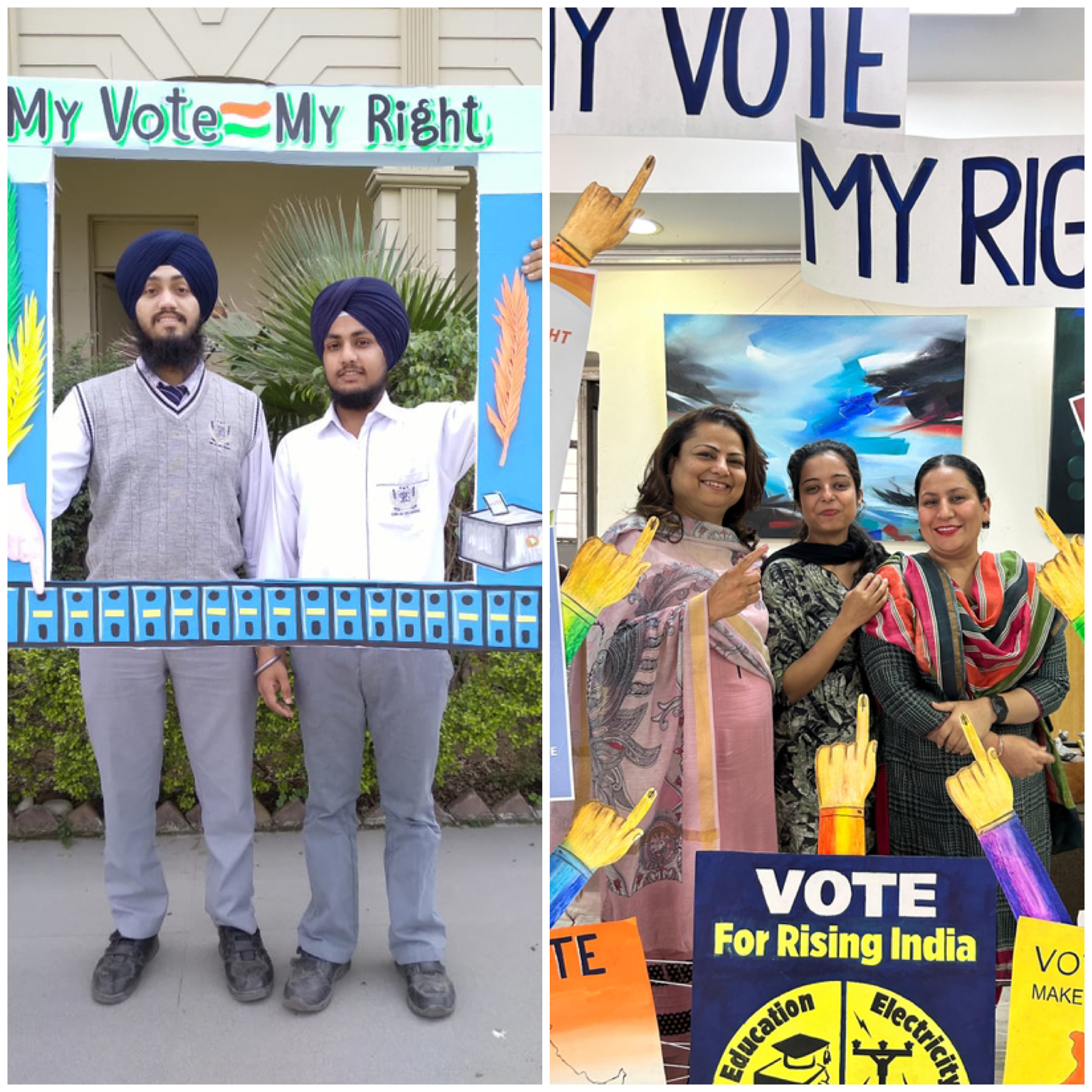 Students create  selfie points in colleges to promote voting awareness -