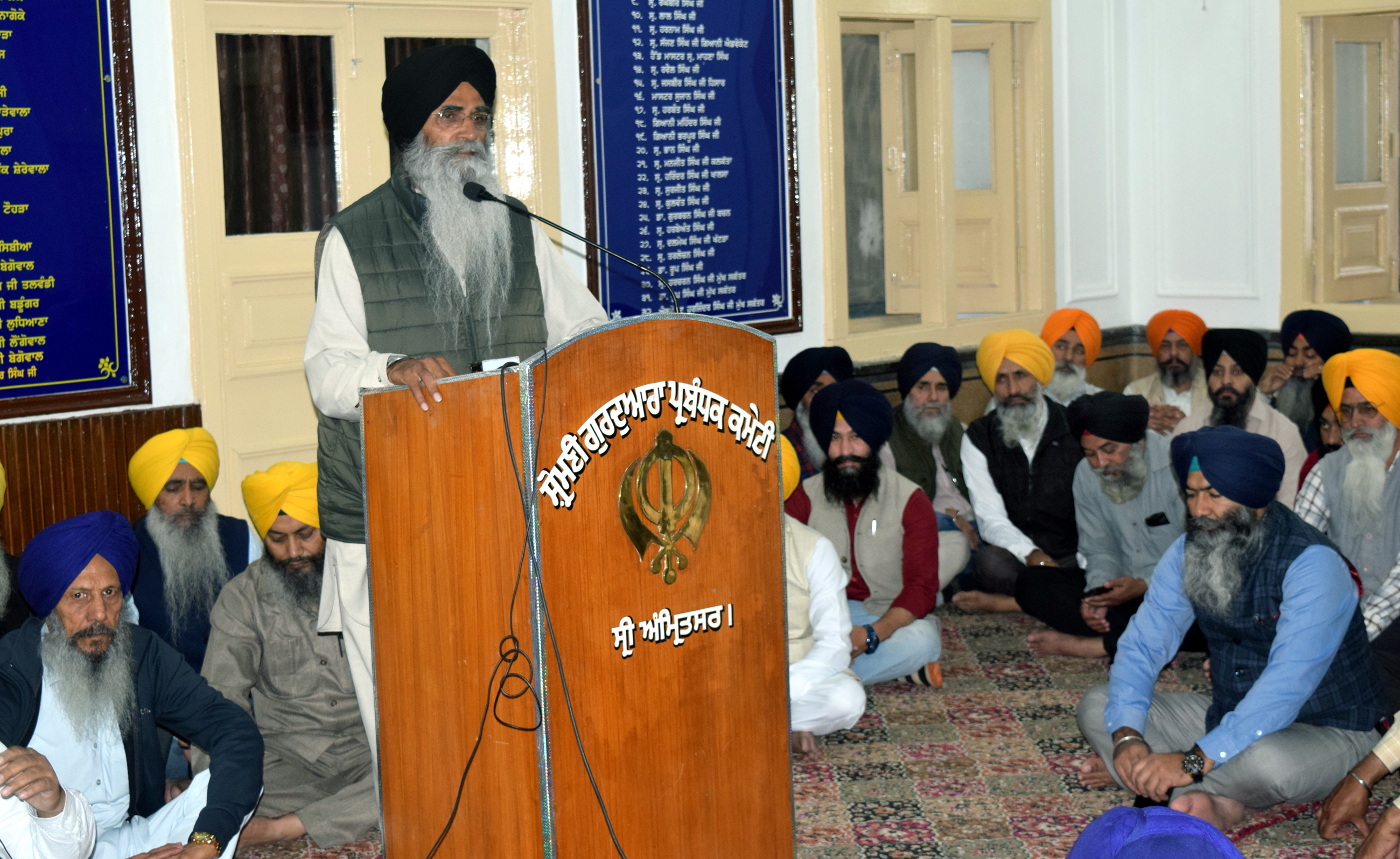 After re-election as SGPC President, Harjinder Singh Dhami holds first meeting with employees of Sikh body