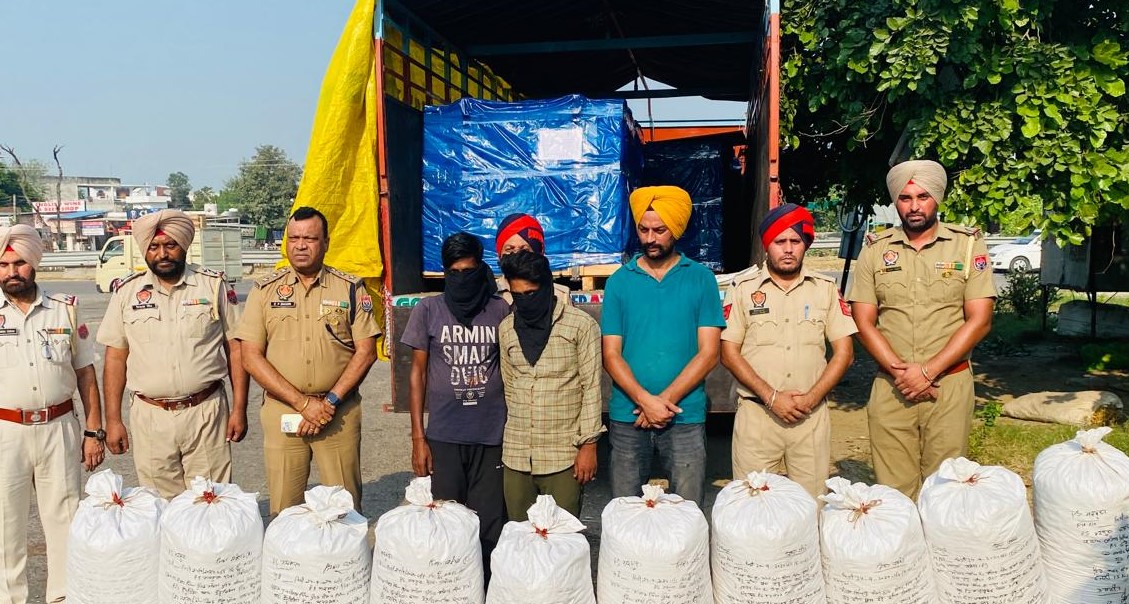 Two arrested with 150 KG poppy husk, truck seized carrying  army goods