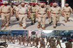 Flag march by police force in Nakodar, Nurmahal  
